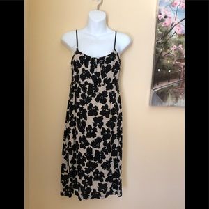 Francesca’s ivory black floral empire dress